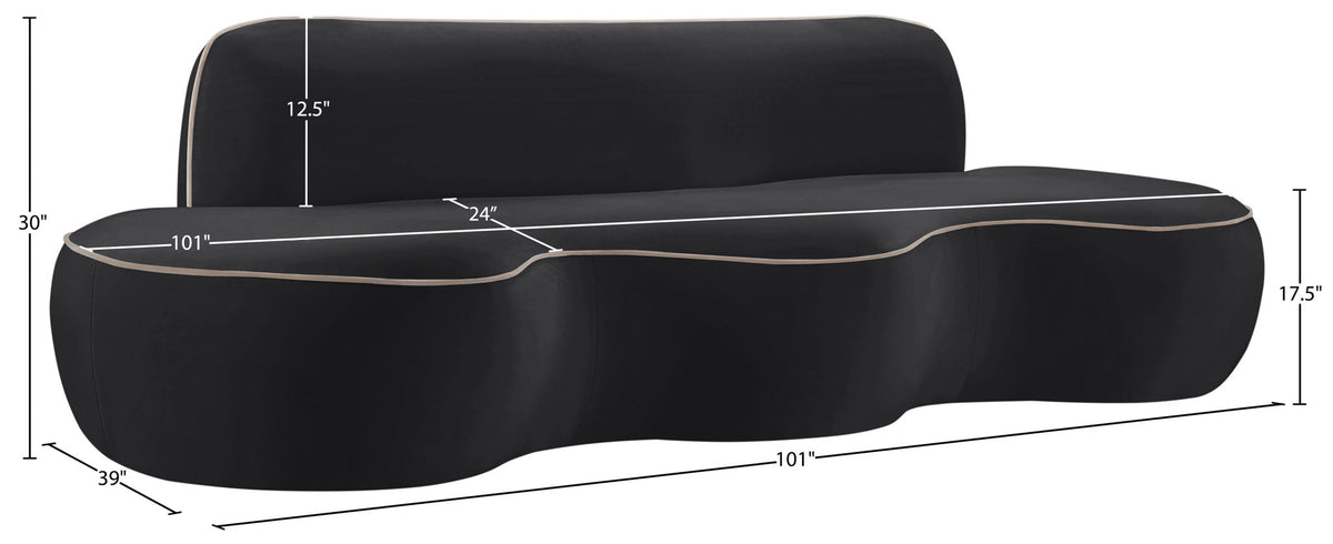 Swerve - Velvet 101" Upholstered Sofa