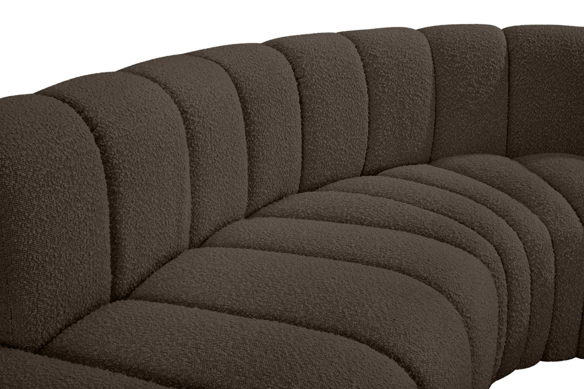 Arc - Boucle Fabric 8 Piece Curved Modular Sofa