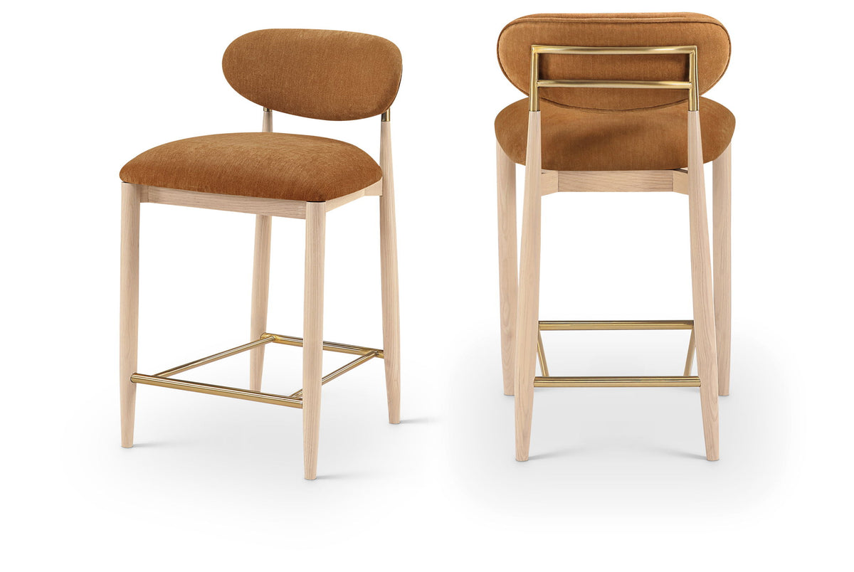 Riccio - Fabric Stool - Natural Frame