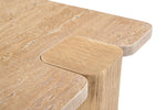Ravenna - Genuine Fabric Travertine And Oak Wood Table