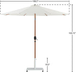 Fiji - Aluminum Patio Umbrella With Square White And Teak Base