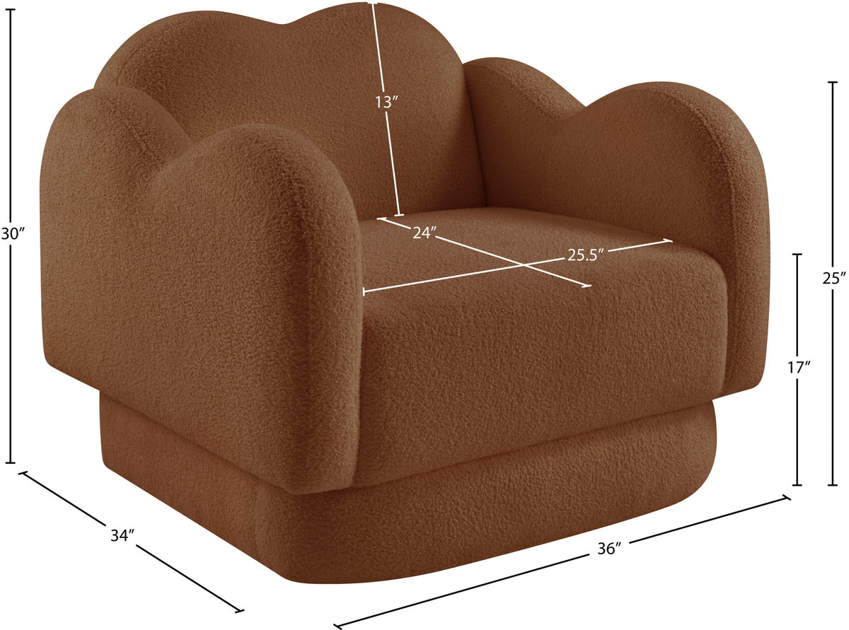 Bloom - Teddy Fabric Chair - Saddle