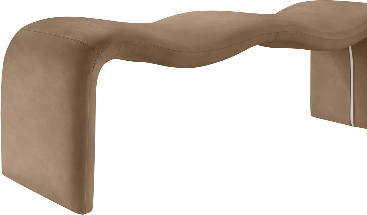 Willow - Faux Leather Bench - Brown