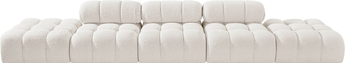 Ames - 5 Piece Boucle Upholstered Modular Sofa With 2 Armless Seats