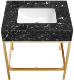 Marmo - Engineered Marble Bathroom Vanity With Gold Base