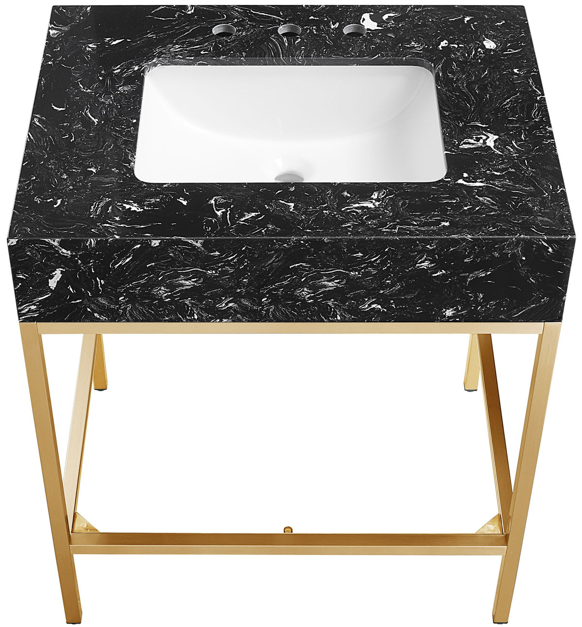Marmo - Engineered Marble Bathroom Vanity With Gold Base