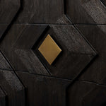 Faulkner - 3 Drawer Modern Chest - Black / Brass