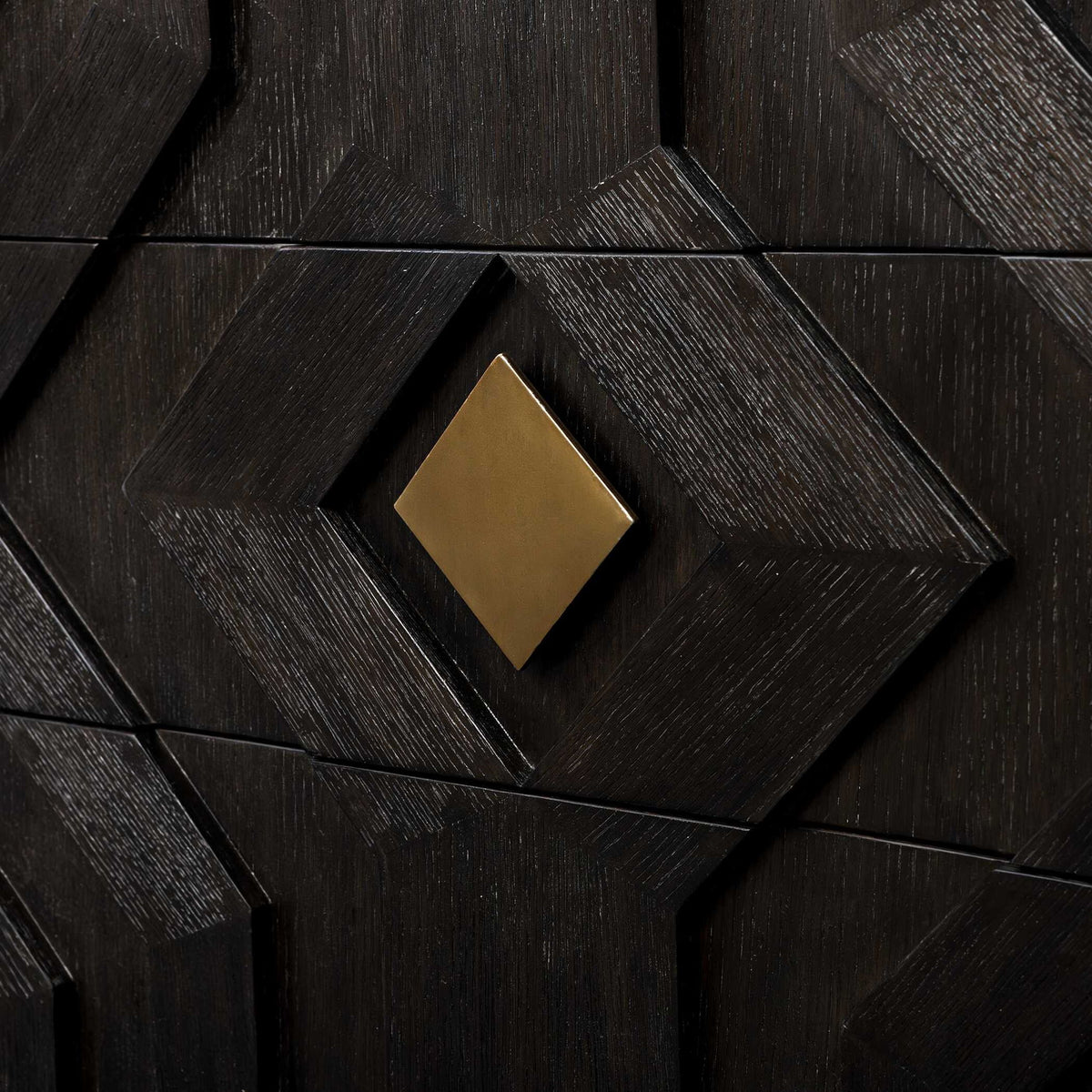 Faulkner - 3 Drawer Modern Chest - Black / Brass