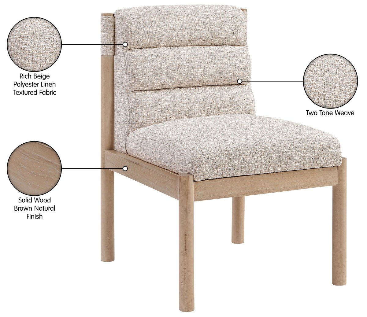 Eloura - Linen Textured Fabric Upholstered Dining Chair (Set of 2)
