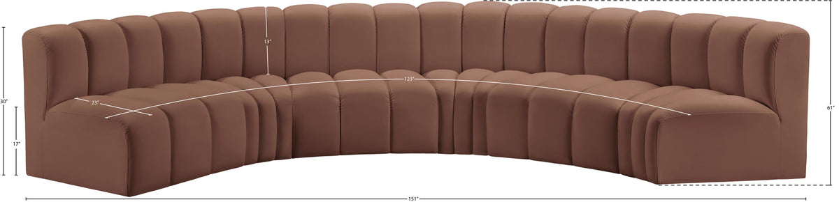 Arc - Faux Leather 6 Piece U-Shaped Modular Sofa