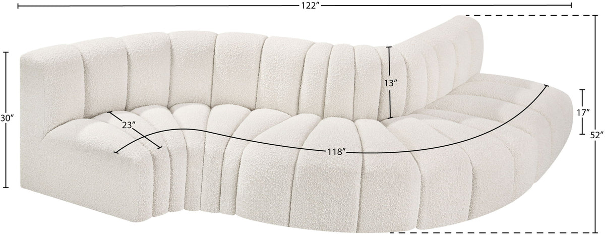 Arc - Boucle Fabric 5 Piece Modular Sofa