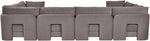 Hammond - Velvet Performance Fabric Upholstered 6 Piece U-Shaped Sectional