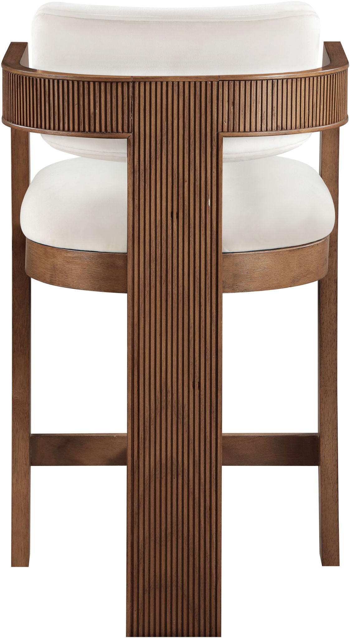 Sacha - Velvet Stool With Brown Base