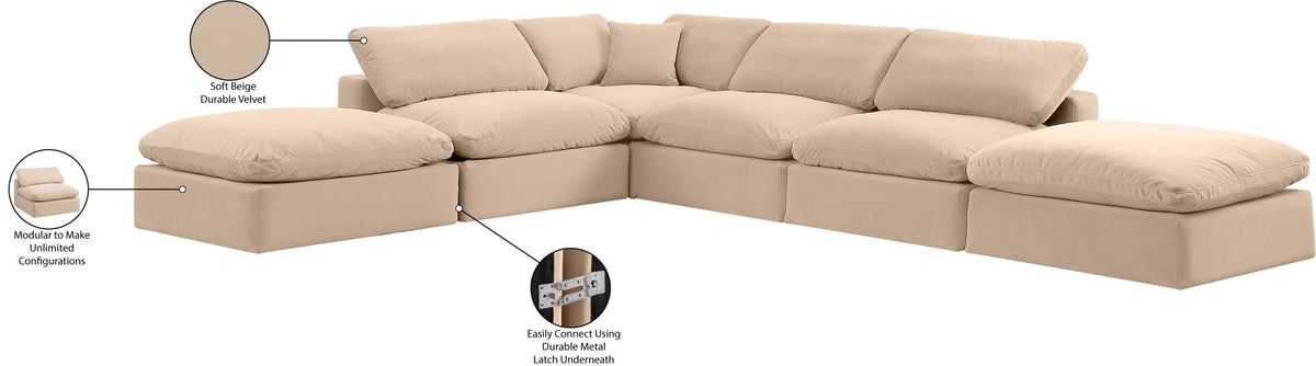 Comfy - 6 Piece Velvet Modular Sectional
