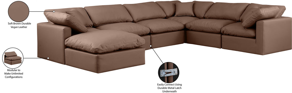 Indulge - Faux Leather 7 Piece Modular Sectional