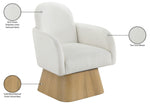Marlowe - Linen Textured Fabric Upholstered Swivel Accent Chair - Stained Natural