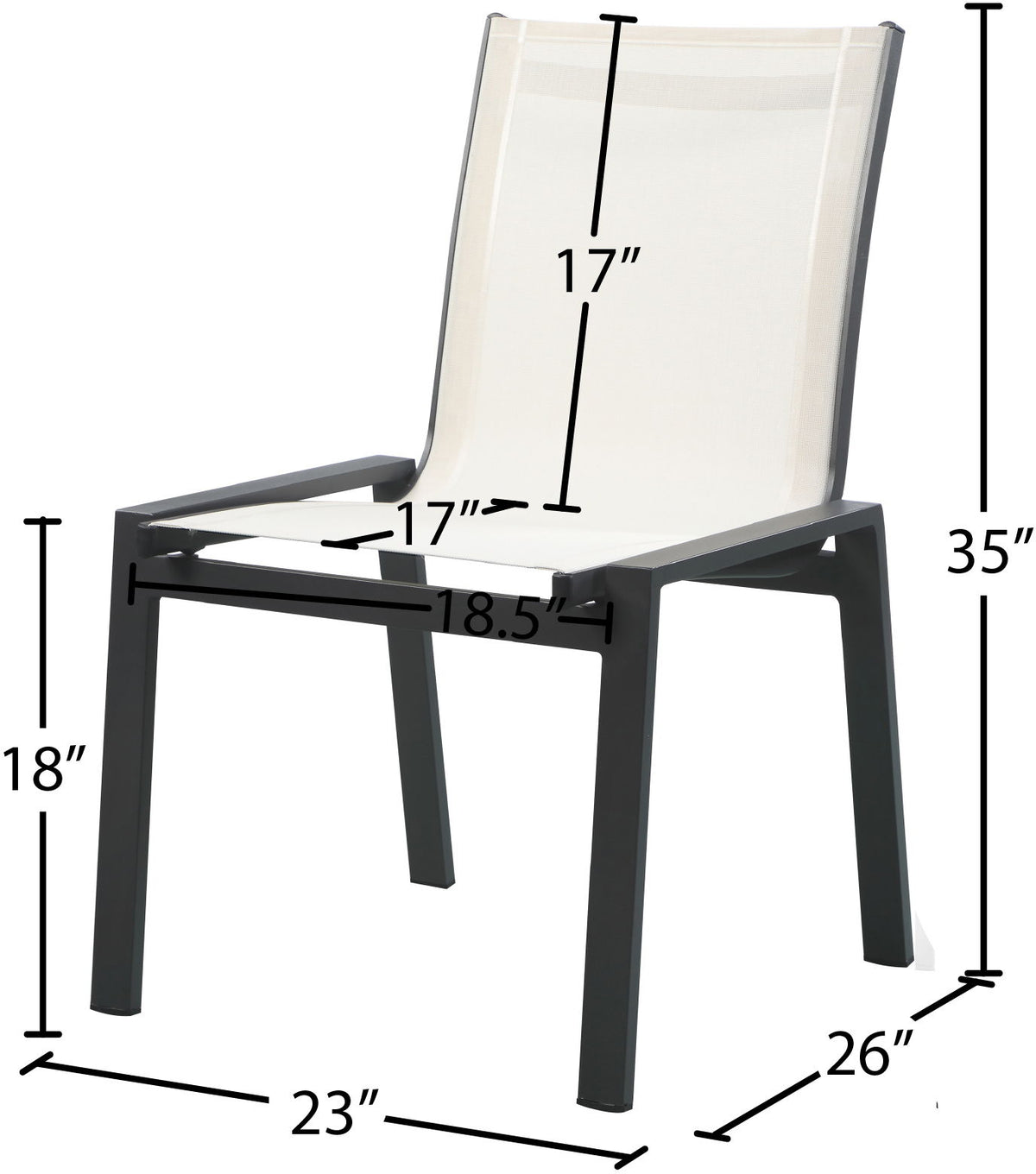 Nizuc - Outdoor Patio Dining Chair With Gray Frame (Set of 2)
