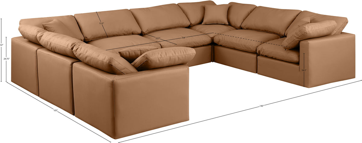 Indulge - Faux Leather 8 Piece Modular Sectional