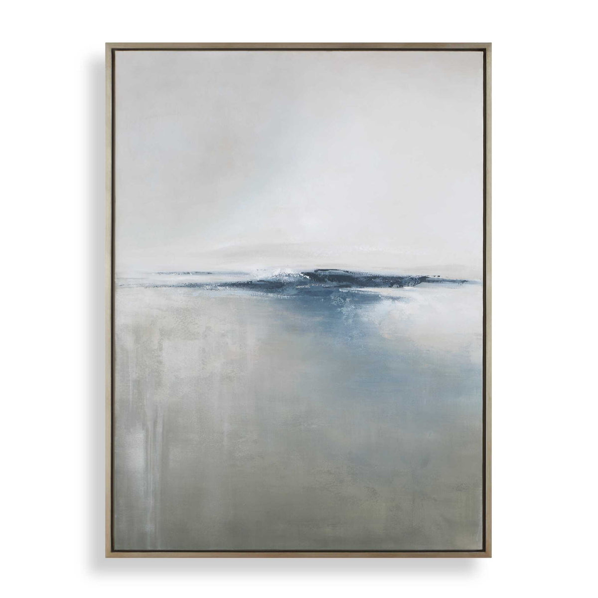 Above The Waterline - Abstract Painting - Blue / Gray / White