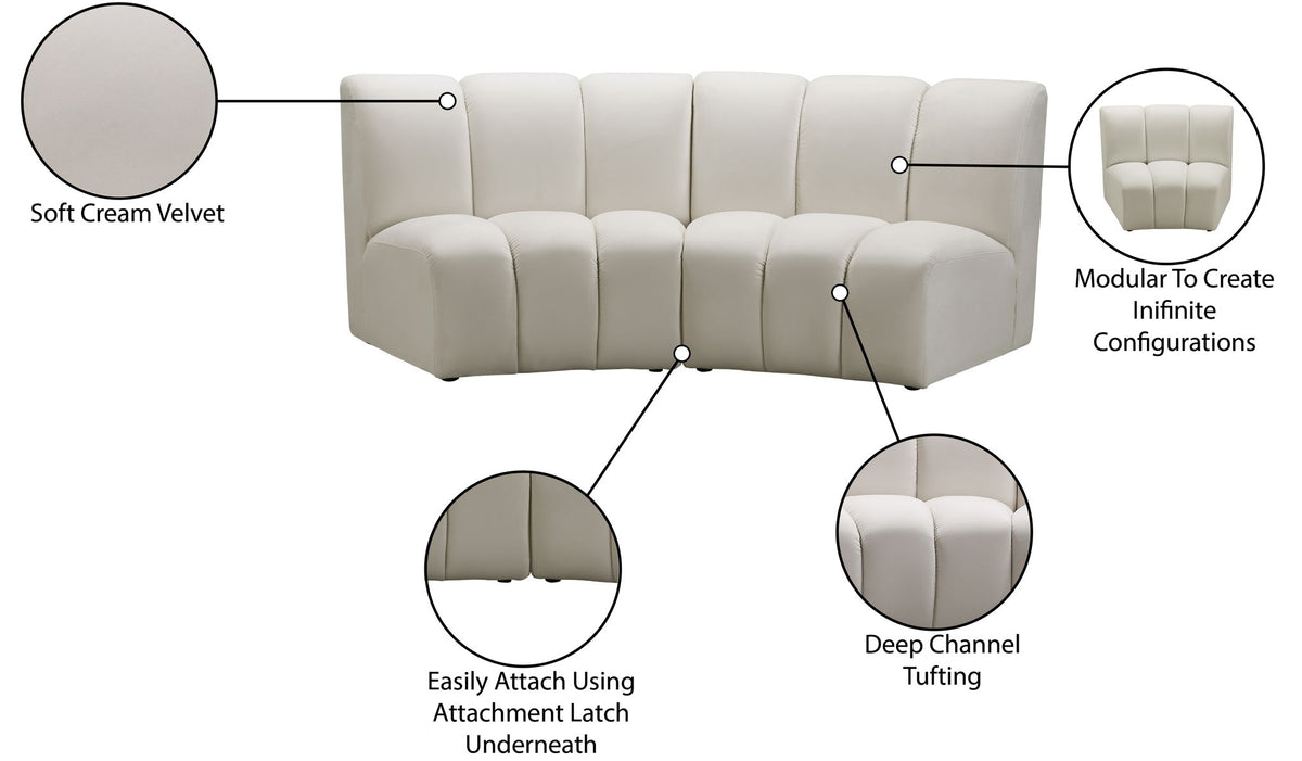 Infinity - 2 Piece Velvet Modular Sectional