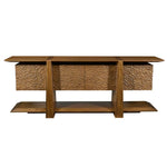 Hewned Joist - 4 Door Cabinet - Dark Brown