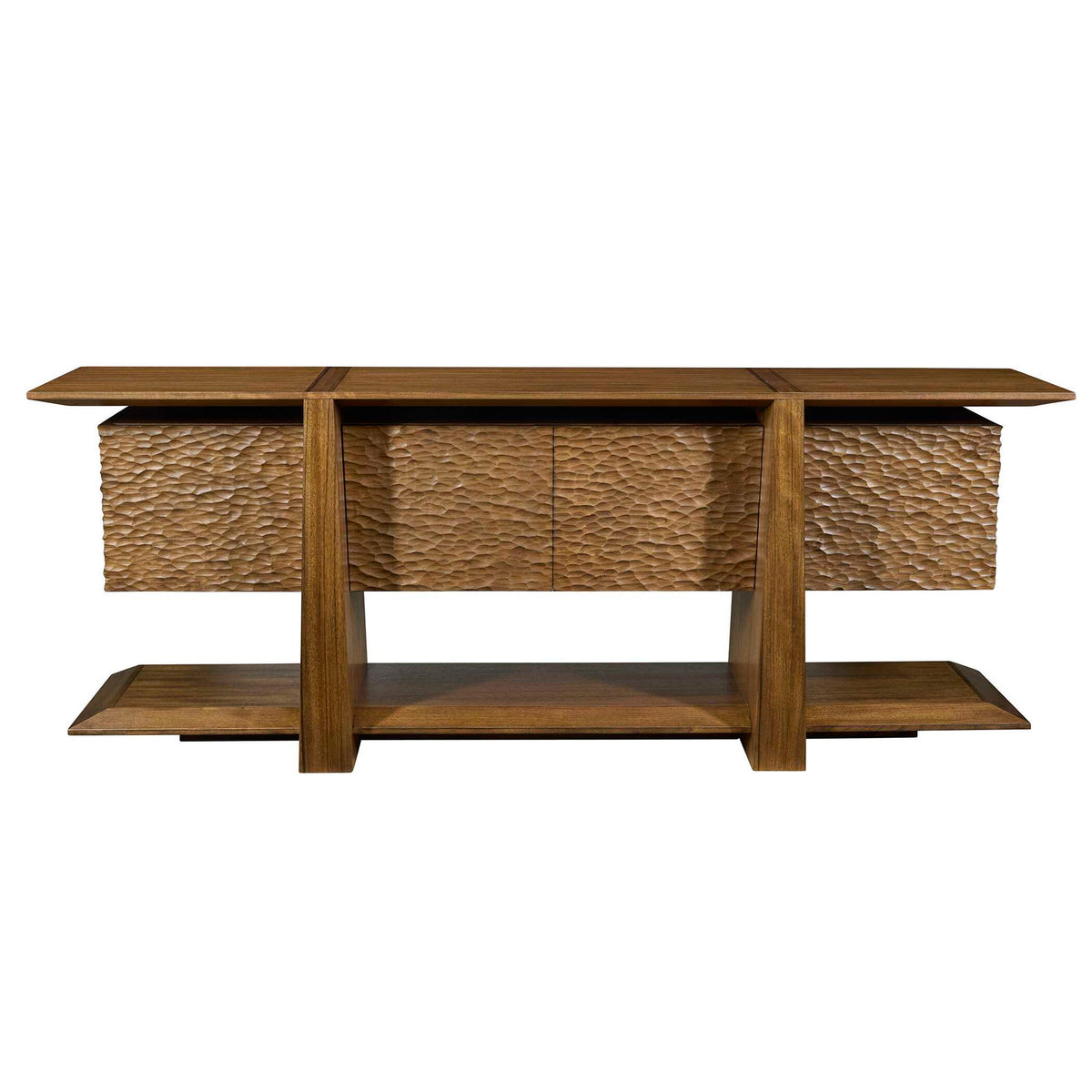 Hewned Joist - 4 Door Cabinet - Dark Brown