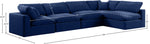 Comfy - 5 Piece Velvet Modular Sectional