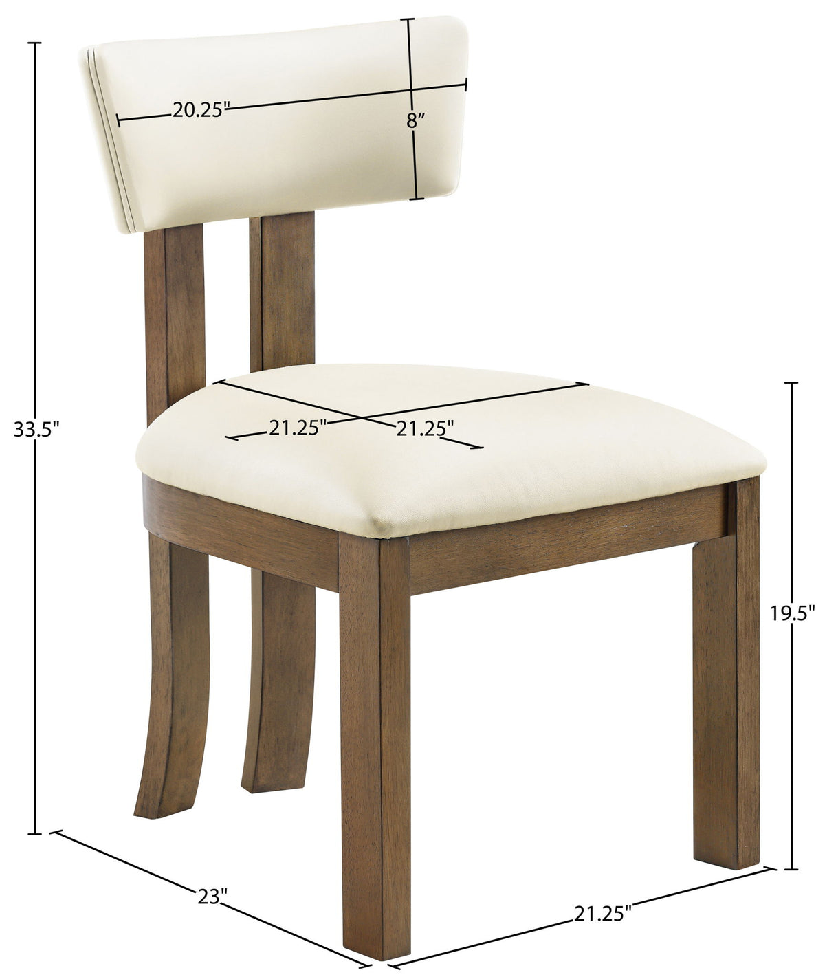Lavrin - Vegan Leather Upholstered Dining Side Chair (Set of 2) - Walnut Base