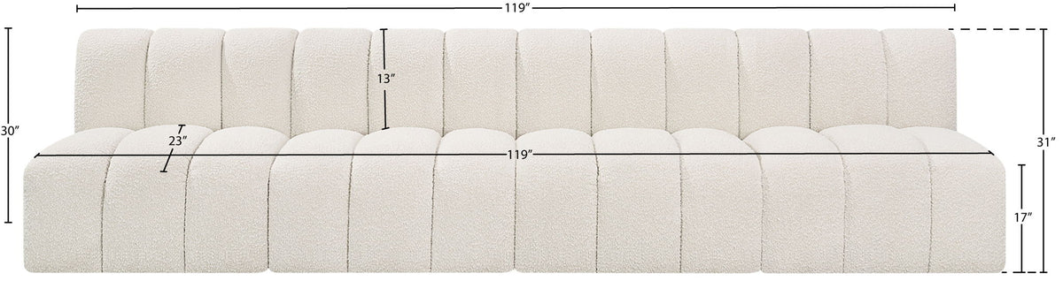 Arc - Boucle Fabric 4 Seats Modular Sofa