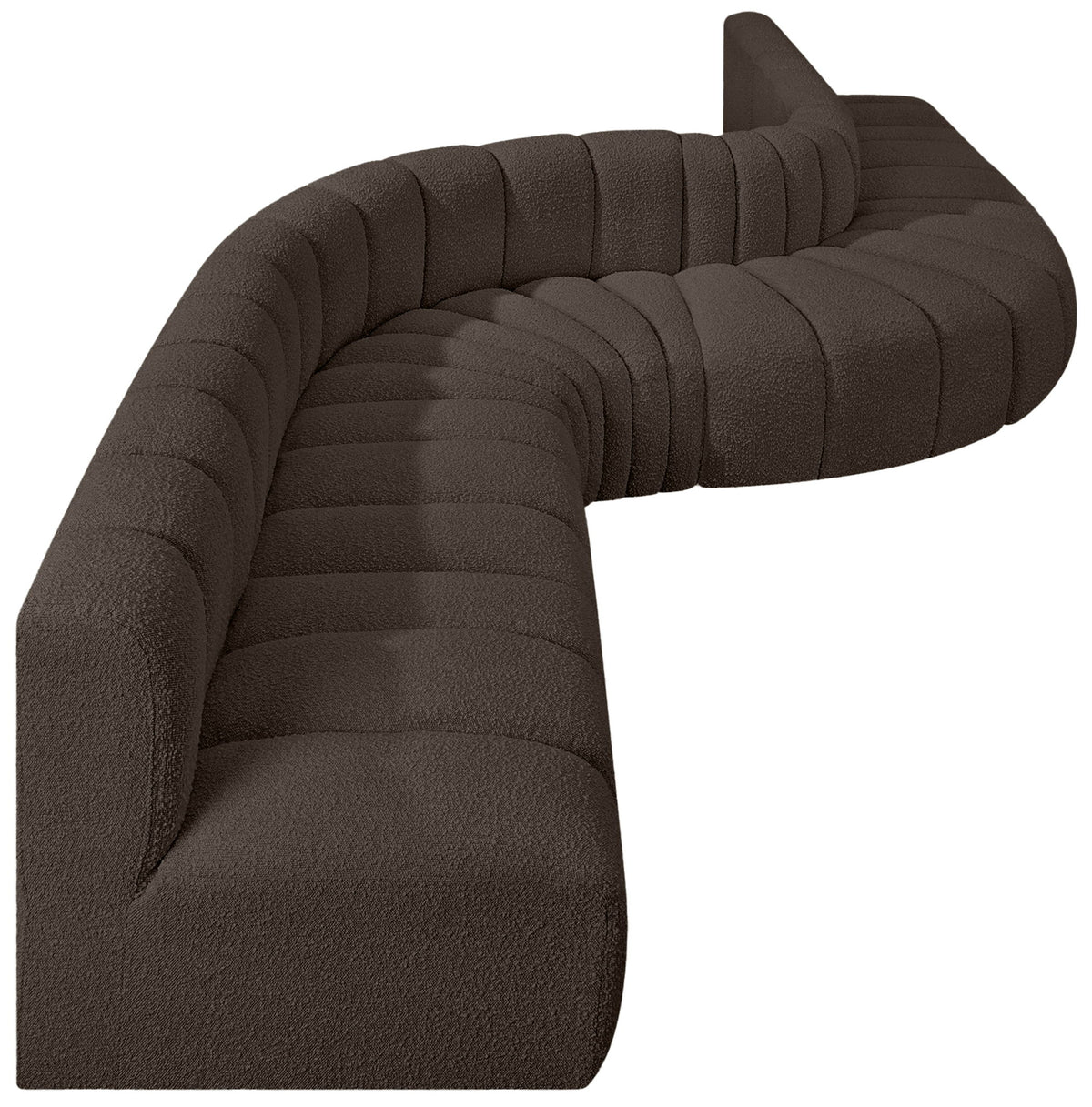 Arc - Boucle Fabric 8 Piece Curved Modular Sofa
