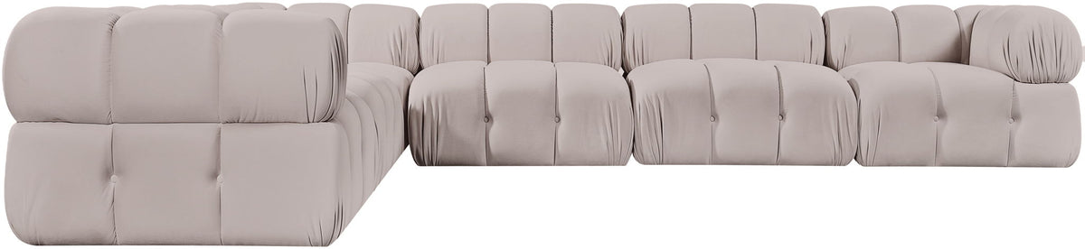 Orin - L-Shaped Velvet 6 Piece Modular Sectional