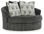 Biddeford - Oversized Swivel Accent Chair - Shadow