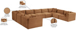 Shaggy - 9 Piece Modular U-Shaped Sectional