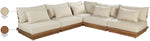Mirella - 5 Piece Water Resistant Fabric Upholstered Outdoor Patio Modular Sectional