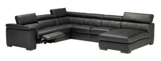 A485 Natuzzi Black Sectional Sofa by VIG Furniture - View 1