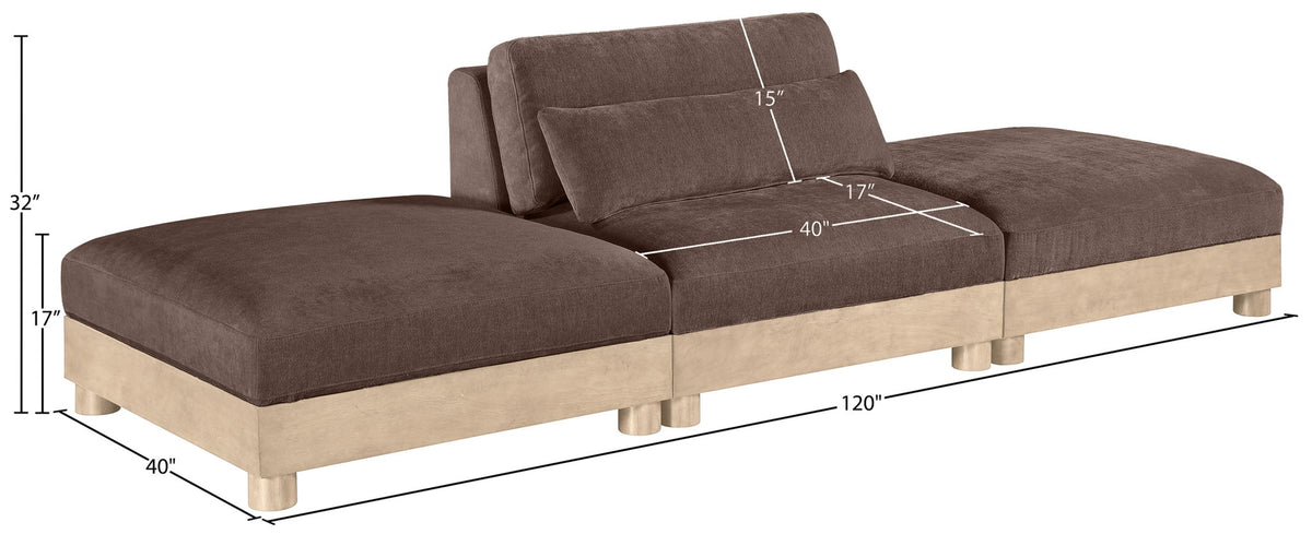 Turin - Chenille Fabric Upholstered Modular Sectional - Brown
