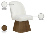 Marlowe - Linen Textured Fabric Upholstered Swivel Dining Side Chair - Stained Brown