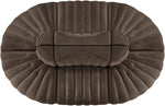 Rummi - Oval Velvet Performance Fabric Upholstered 6 Piece Modular Sectional