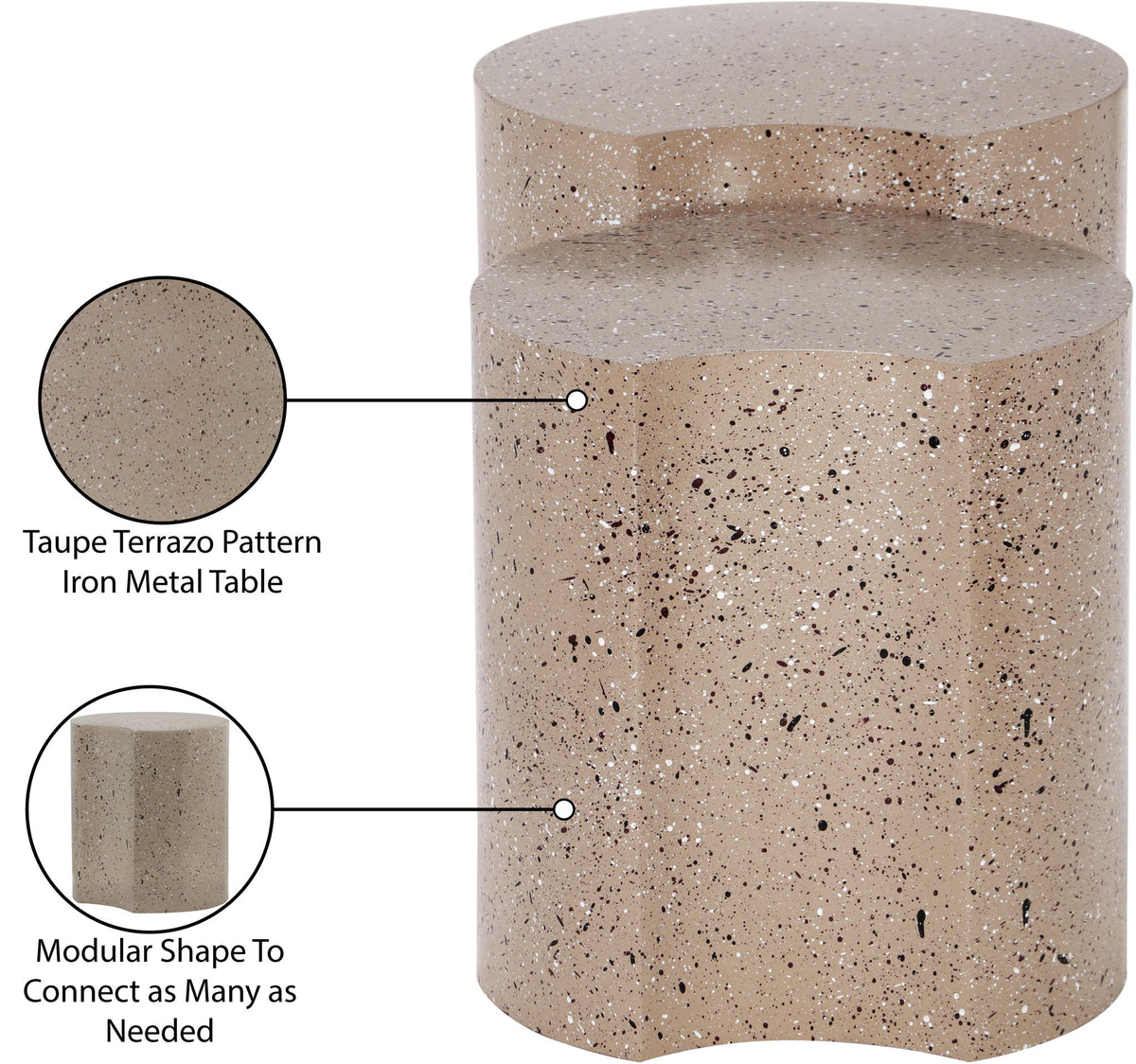 Dimple - Modular End Table - Terazzo Finish