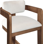 Sacha - Velvet Stool With Brown Base