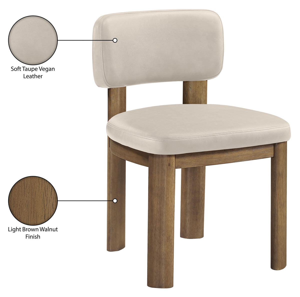 Paloma - Vegan Leather Upholstered Dining Chair (Set of 2) - Brown Frame