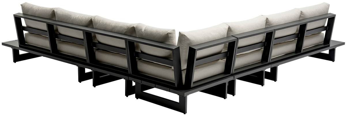 Maldives - 5 Piece Water Resistant Outdoor Patio Modular Sectional With Gray Base