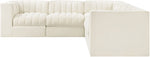 Rummi - Symmetrical Velvet Performance Fabric Upholstered 5 Piece Modular Sectional