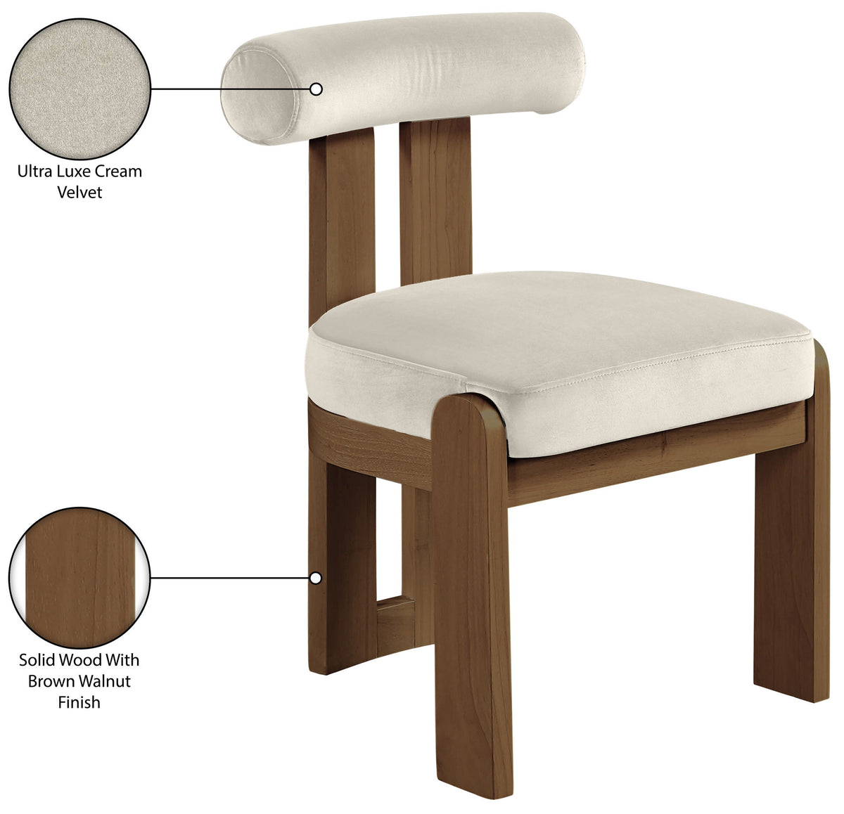 Arienzo - Performance Fabric Upholstered Dining Chair (Set of 2) - Walnut Base