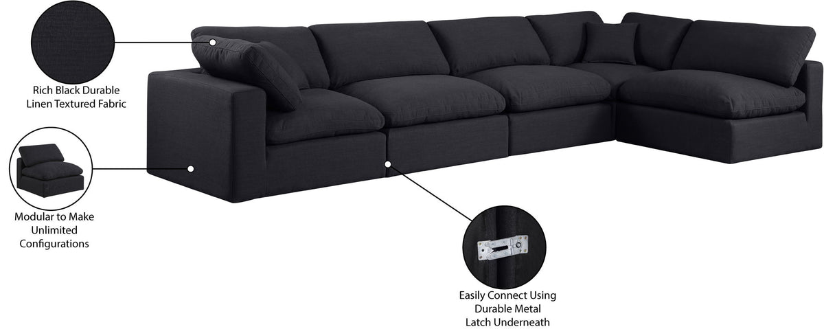 Comfy - 5 Piece Linen Modular Sectional