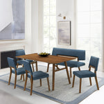 Channell - Walnut Wood Dining Table Set