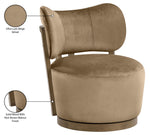 Elara - Velvet Upholstered Swivel Accent Chair - Stained Brown