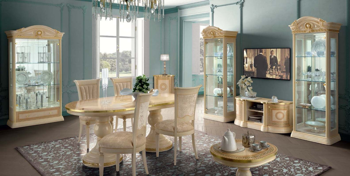 Aida - Dining Table - Ivory / Gold
