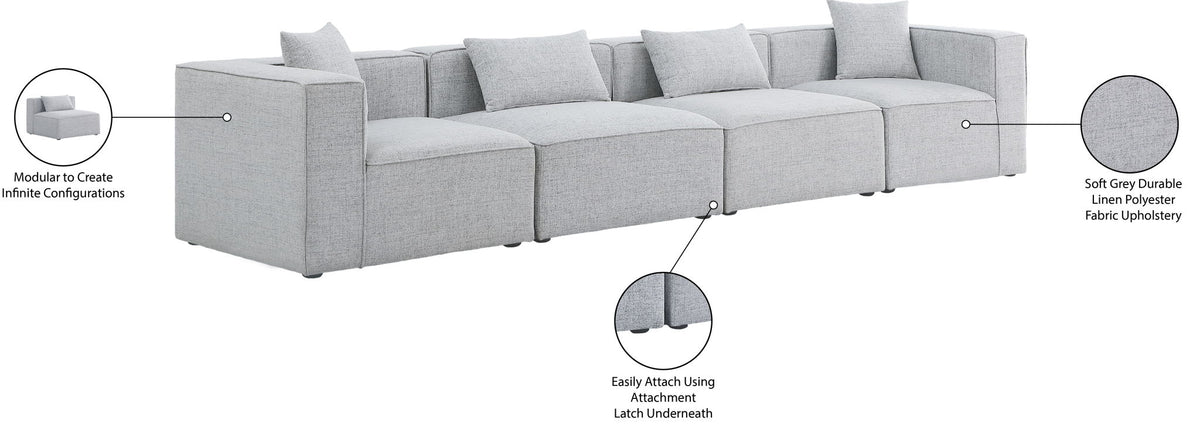 Cube - Linen Modular 4 Seat Sofa