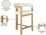 Romeo - Faux Leather Counter Stool With Gold Base (Set of 2)